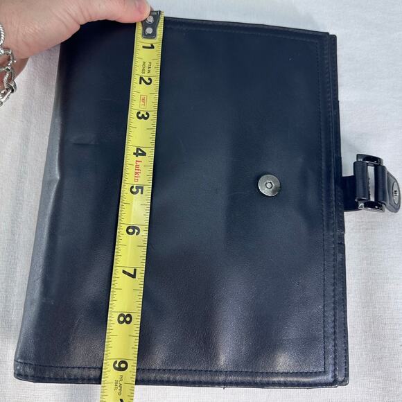 Day-Timer Black Leather 9" Spiral Day Planner Binder Snap Closure Classic - Picture 9 of 13
